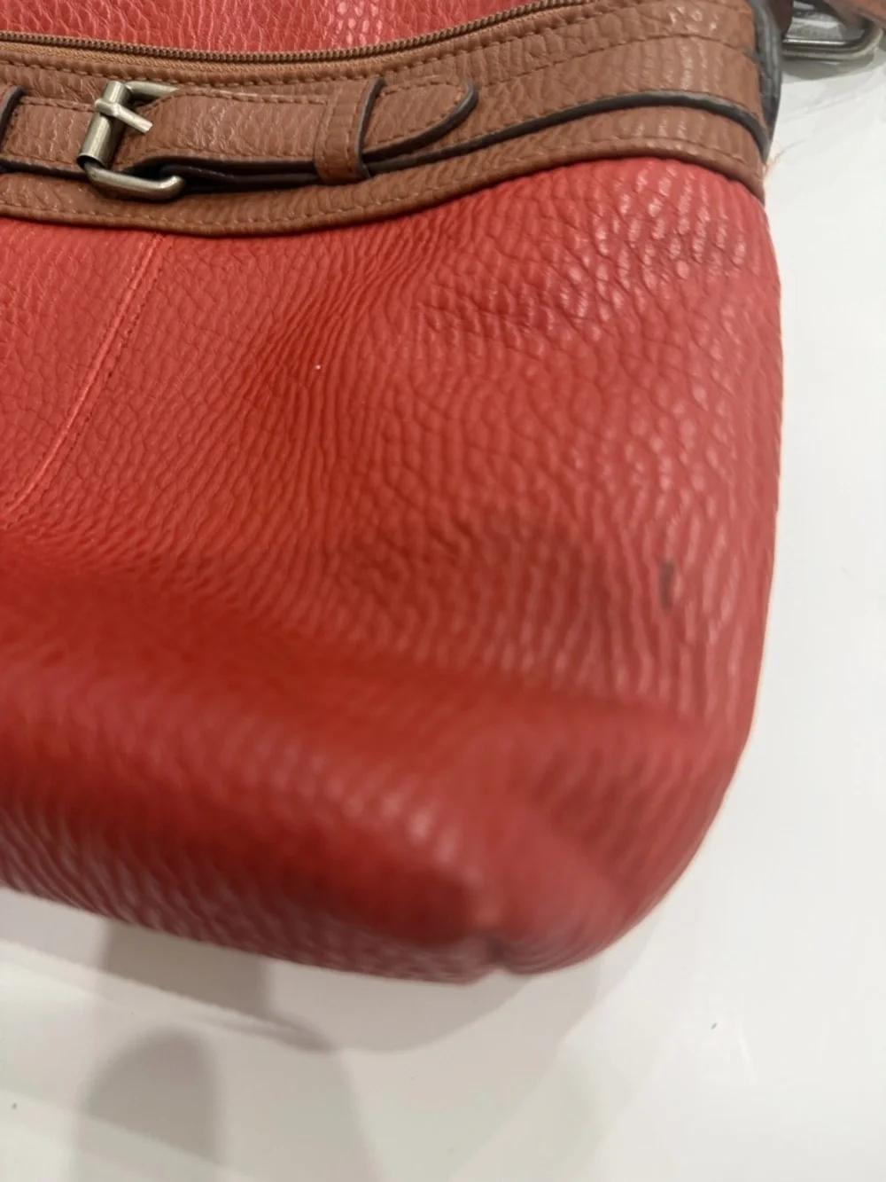 STYLE & CO Red Crossbody Bag Belt Detail Faux Leather Chic Everyday